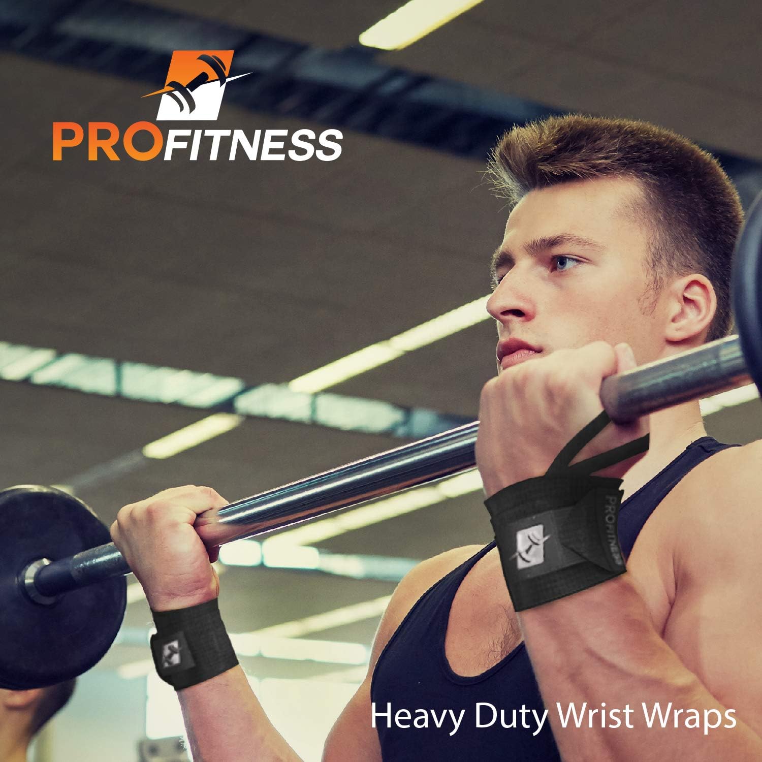 ProFitness 18" Weight Lifting Wrist Wraps W/Thumb Loop Hole for Men & Women | Great for Weightlifting, Powerlifting, Cross Training & Strength Training | Premium Wrist Stability & Injury Prevention