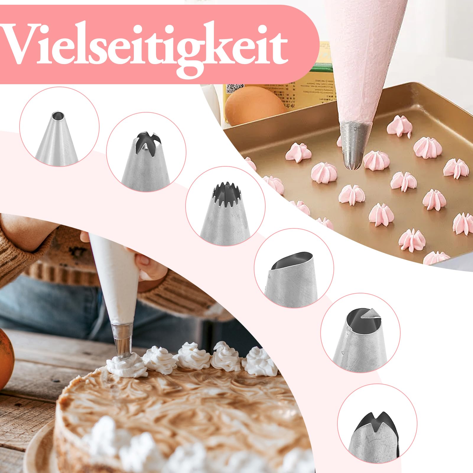 Set 100 Sac à Poche + 6 Lampi + Connettore - Per Decorazione Torte - Professionale - Foto 8