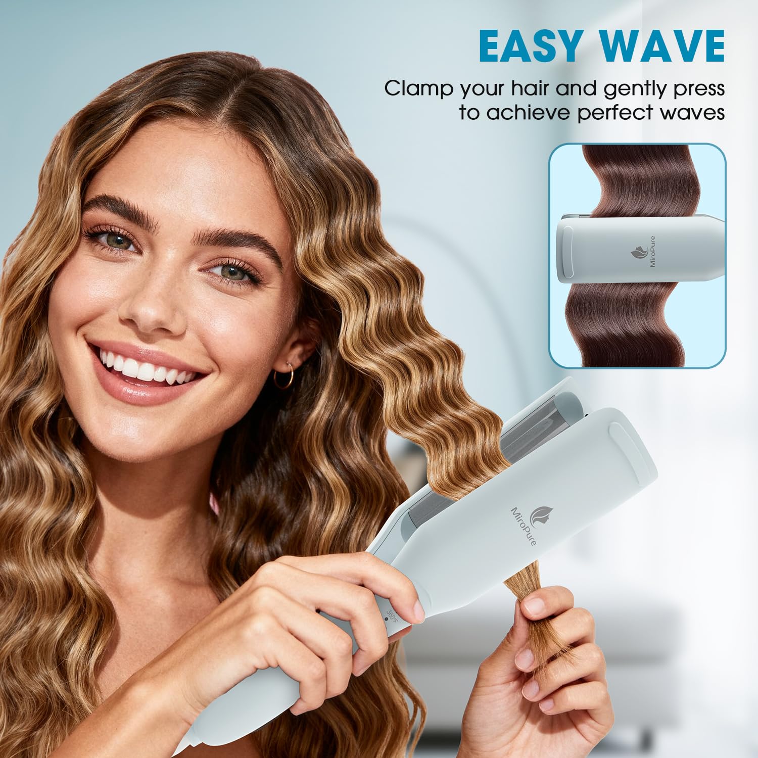 MiroPure 1-Inch Hair Crimper Waver Curling Iron