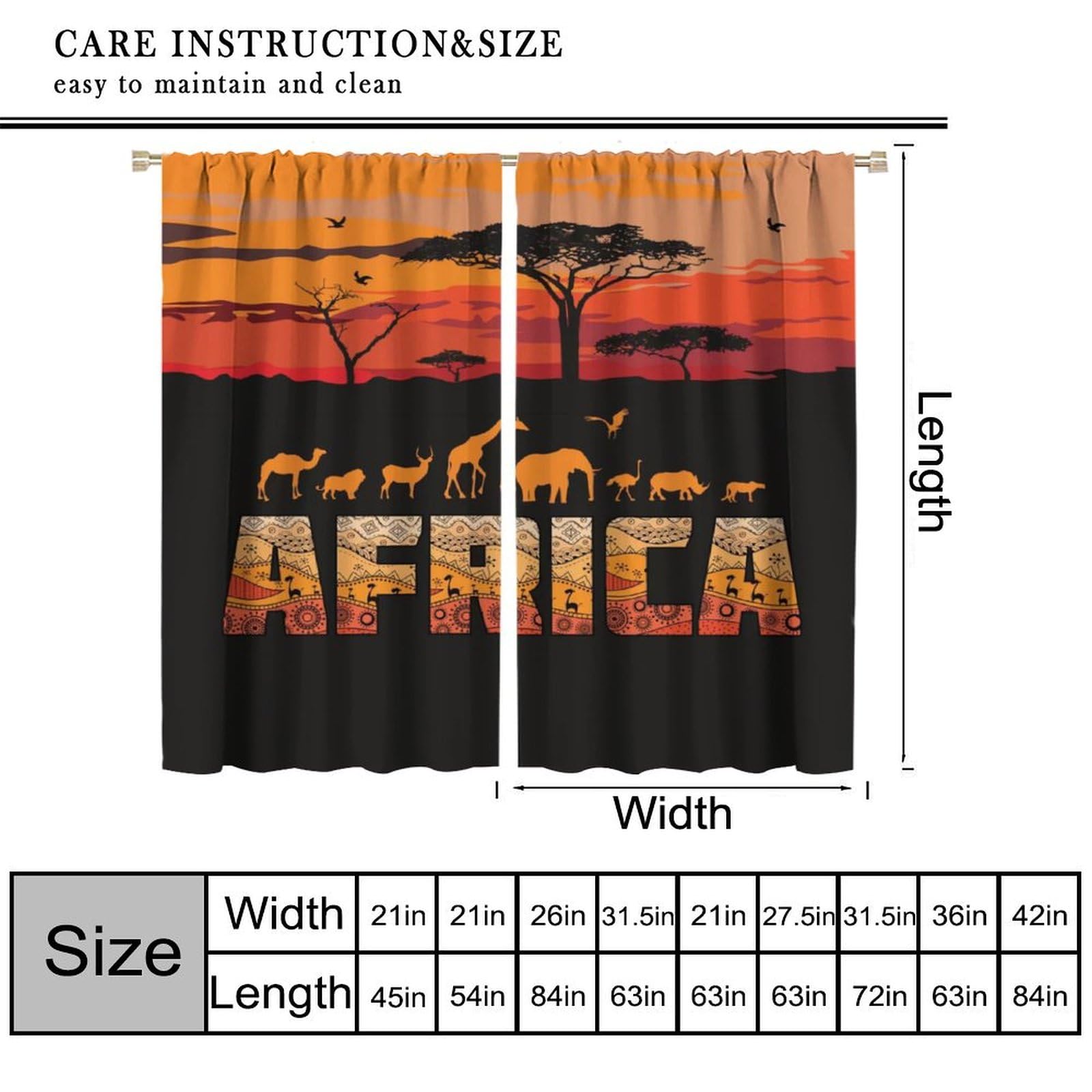 Aztec Curtains African Tribal Horse Printed Blackout Curtains Farm Animals Curtains & Drapes