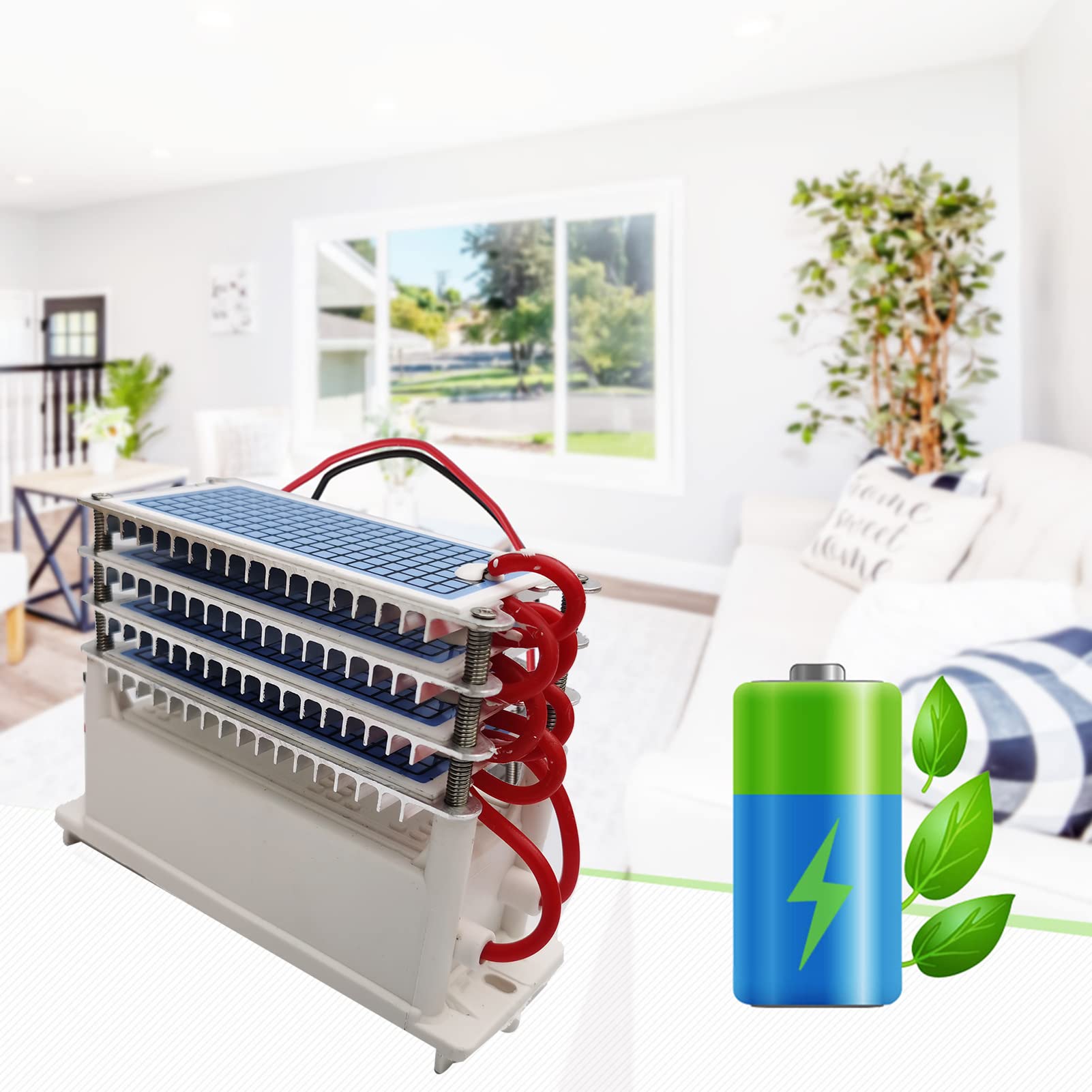 Weytoll Generatore di ozono AC220V 40.000 mg/h, piastra in ceramica purificatore d'aria lavabile per cucina, bagno e soggiorno, eliminare fumo e odori animali