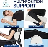 Vista 3 de AllSett Health Almohada Half Moon para piernas, espalda y cabeza (paquete de 2) semi rollo para comodidad de tobillo y pies con algodón blanco