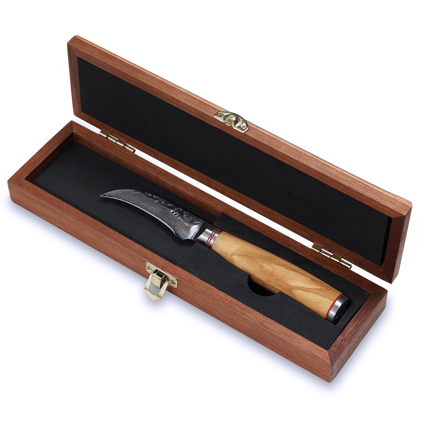 Zayiko Damast Schälmesser – 6 Cm Klinge Aus 67 Lagen, VG10-Kern, Birkenwurzelholz-Griff