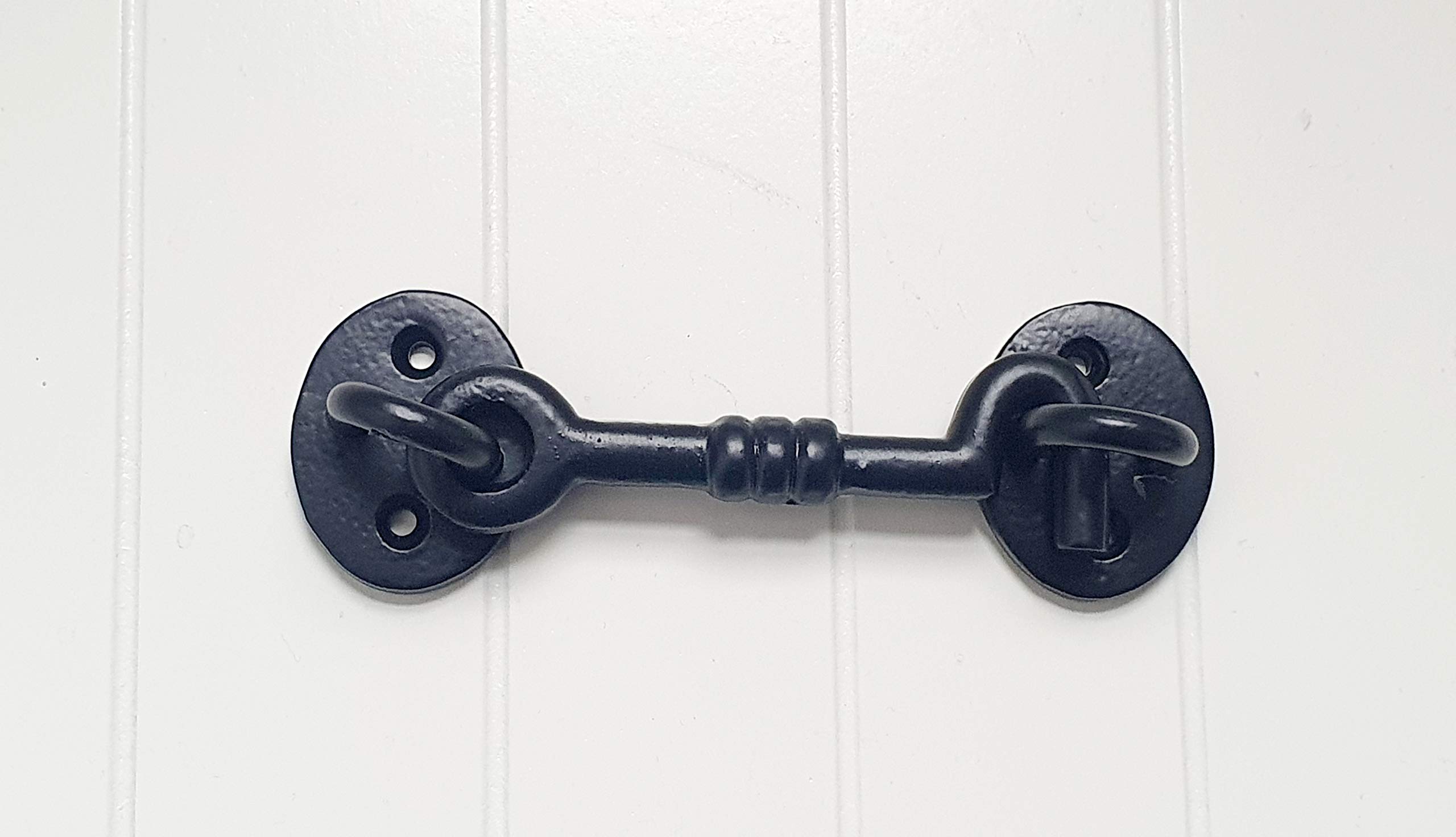 Manor Black Knotted Door Gate Shed Cast Iron Cabin Hook 100Mm 4" Fancy
