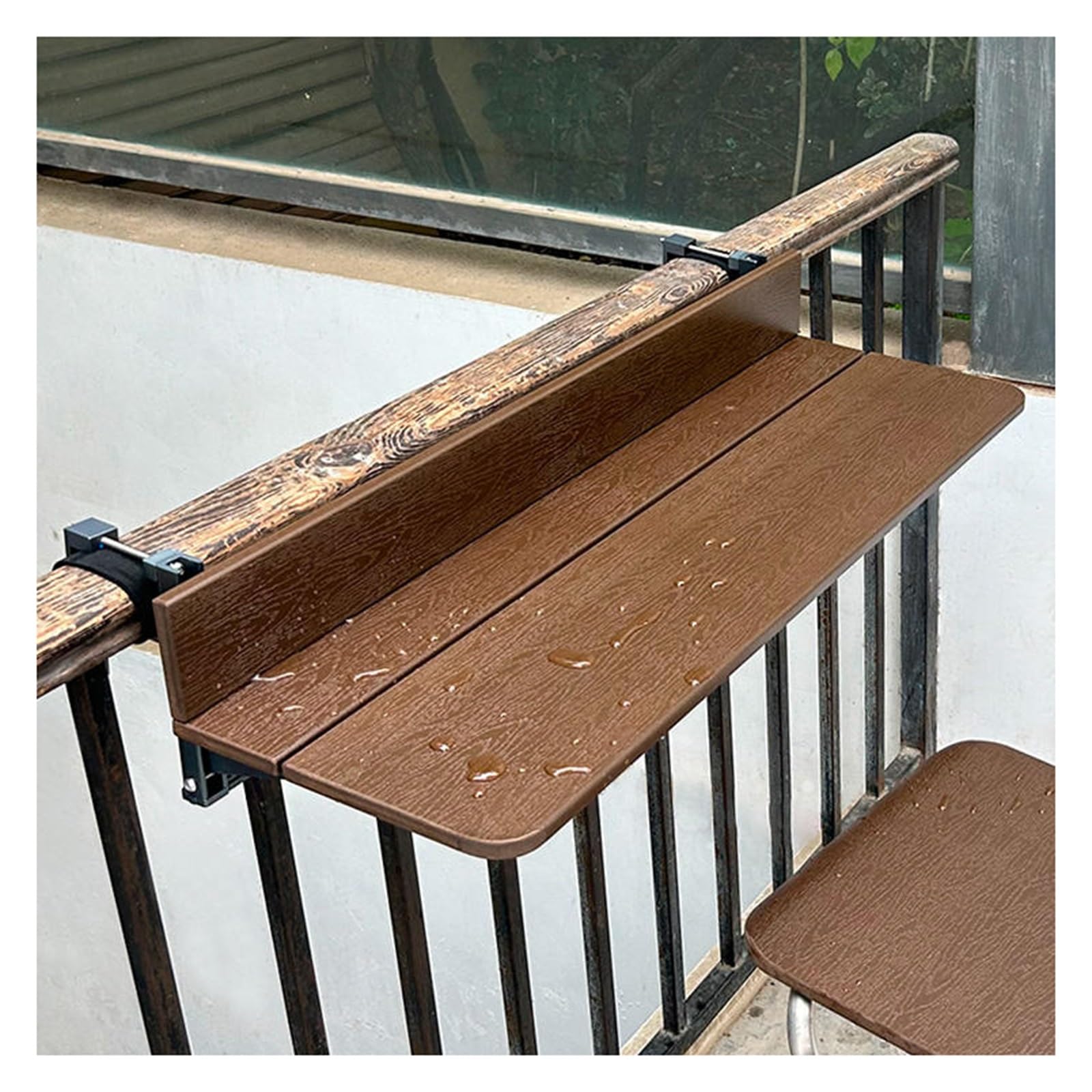 ZHANGGL Adjustable Folding Balcony Railing Bar - Multi-Functional Patio Rail Hanging, Space-Saving Design (L60*W27cm / L23.6*W10.6in) for Outdoor Use