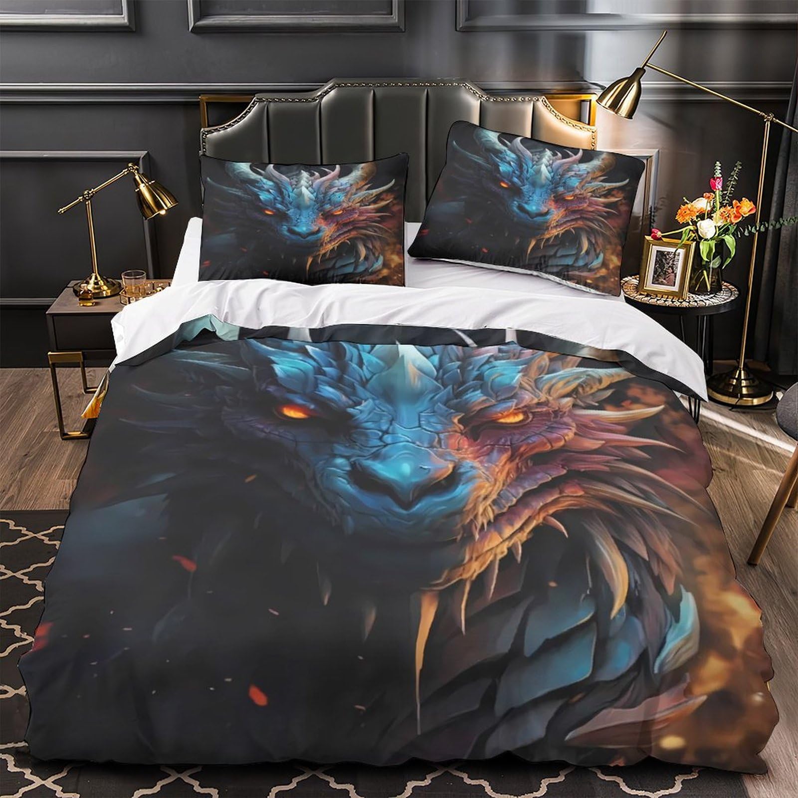 Parure dragon fantastique en microfibre résistante haut de gamme