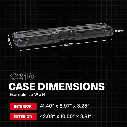 Miniatura 2 de Condition 1 Estuche de transporte económico de 42 pulgadas para pistola dura de alcance único con espuma, estuche de almacenamiento largo,