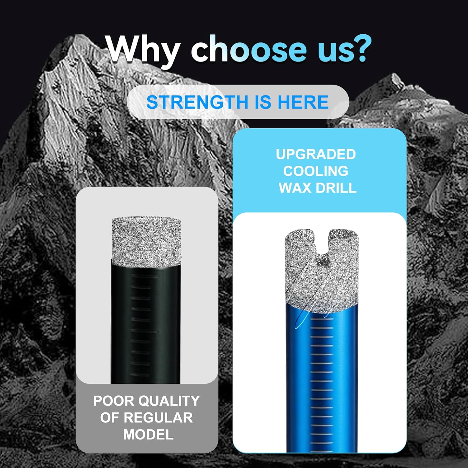 10個(1/4インチ 6mm) ダイヤモンドドリルビットセット、万能セラミックドリルビット花崗岩、硬質タイル、大理石、石材、コンクリ