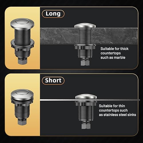 Miniatura 7 de Kit de interruptor de aire de eliminación de basura botón profesional de eliminación de basura inalámbrico con certificación UL, acero inoxidable y