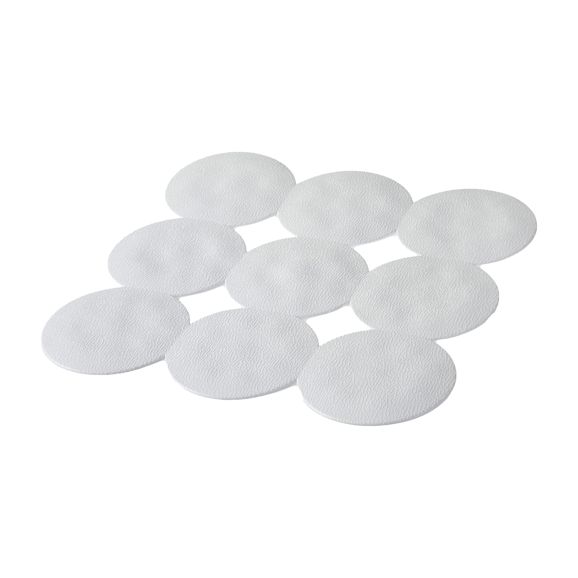 Blue Canyon Dotty Designer Nonslip PVC Shower Mats, Quick Dry Bathmat for Shower with Suction Pads & Drain Holes, Mould Resistant Bathroom Accessory, Durable Bath Rug Runner 51x51 cm – White