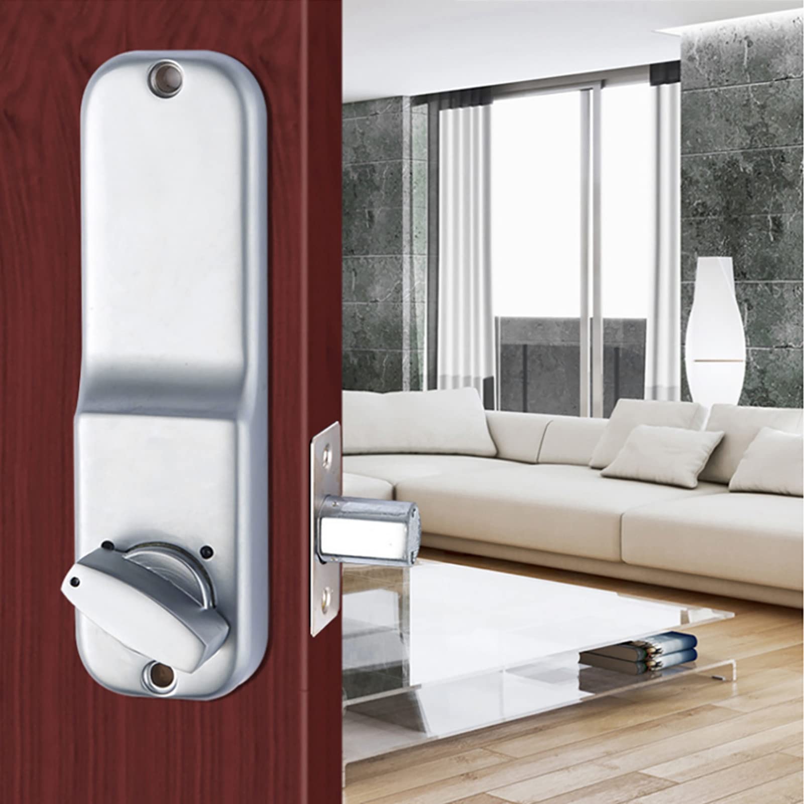 Ensemble de serrure de porte numérique mécanique en alliage de zinc, entrée sans clé à combinaison de mot de passe, serrure de sécurité à domicile avec corps en acier inoxydable,