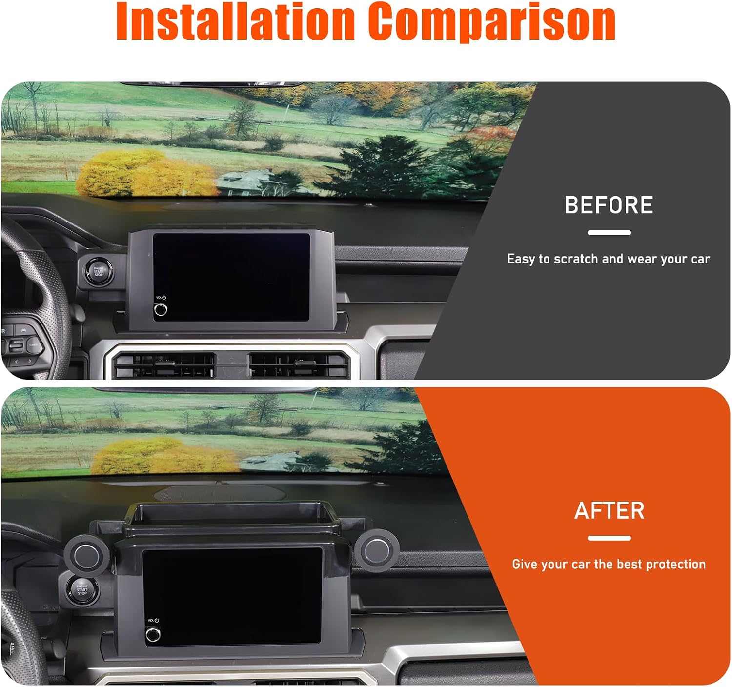 TOYCIDFG Dashboard Storage Tray Behind Screen with Magnetic Phone Holders Compatible with Toyota Tacoma 2024 2025 2026 8inch Touchscreen Version, Car Dash Organizer Accessories