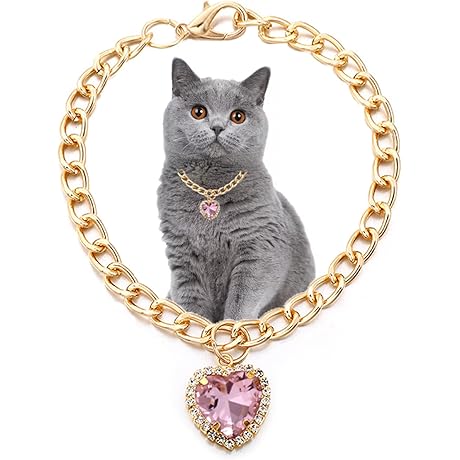 Adjustable Cat Collar with Heart Rhinestone - The Purrfect Charm for Your Feline Friend