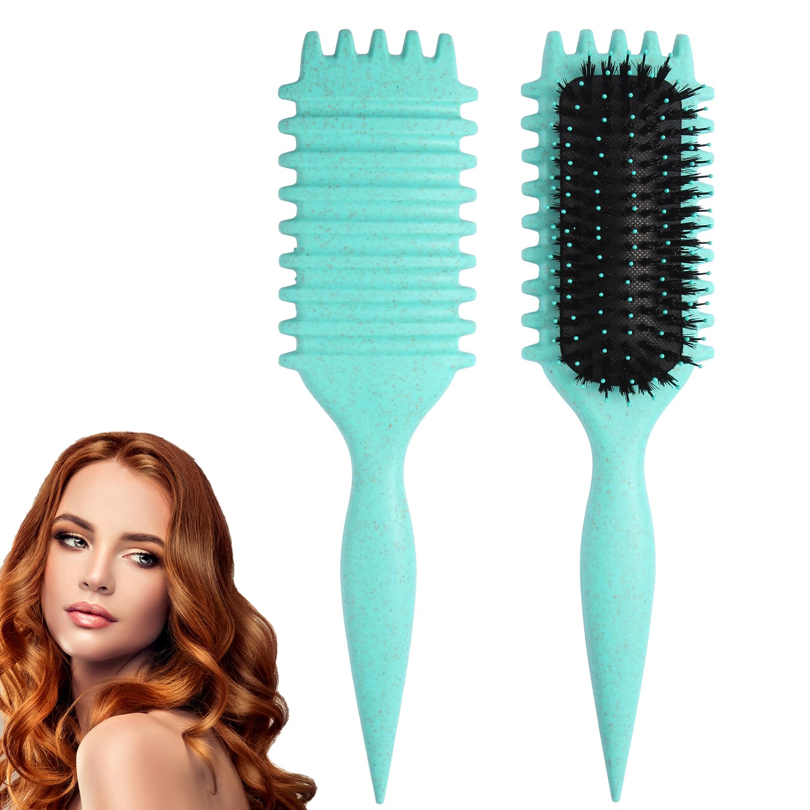 Curly Hair Brush – Lockenbürste Für Definierte Locken, Reduziert Ziehen & Bessere Lockentrennung (grün)