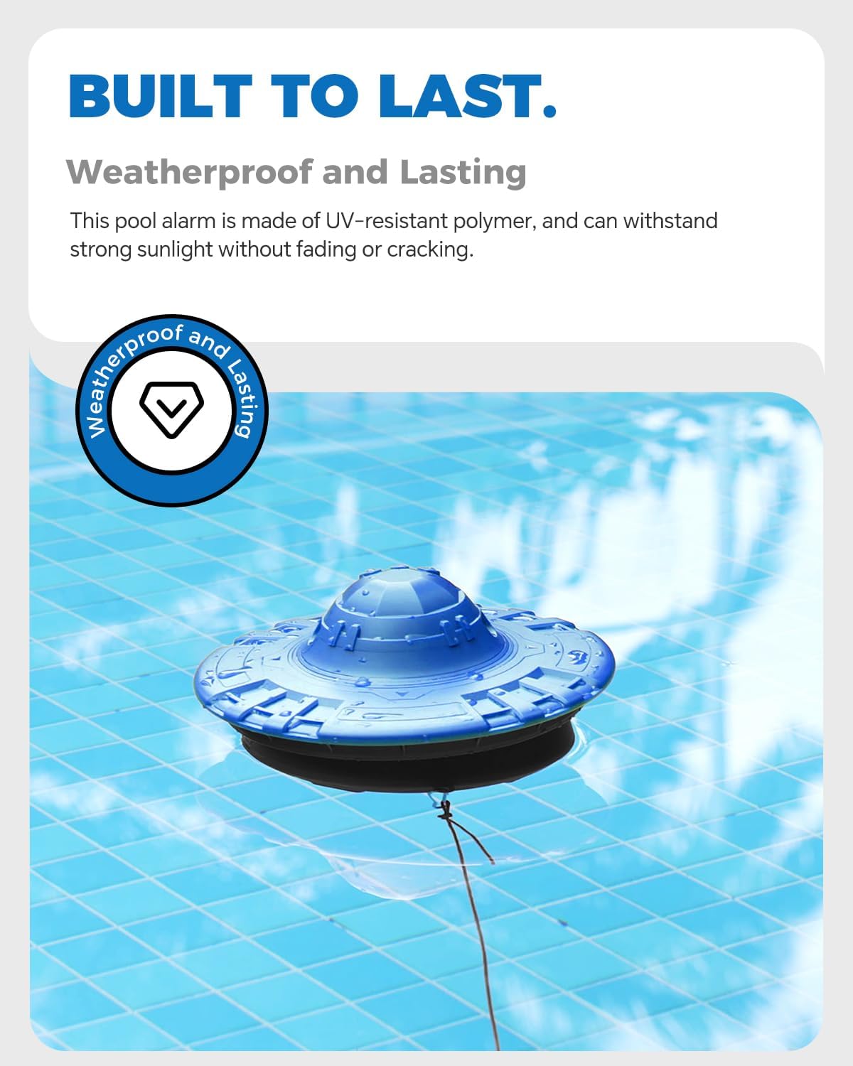 Pool Alarm with Indoor Receiver, 110dB Ultra Loud Floating Alarm for Inground & Above Ground Pools, Adjustable Sensitivity for Backyard Water Safety with Children & Pets, Navy-Black