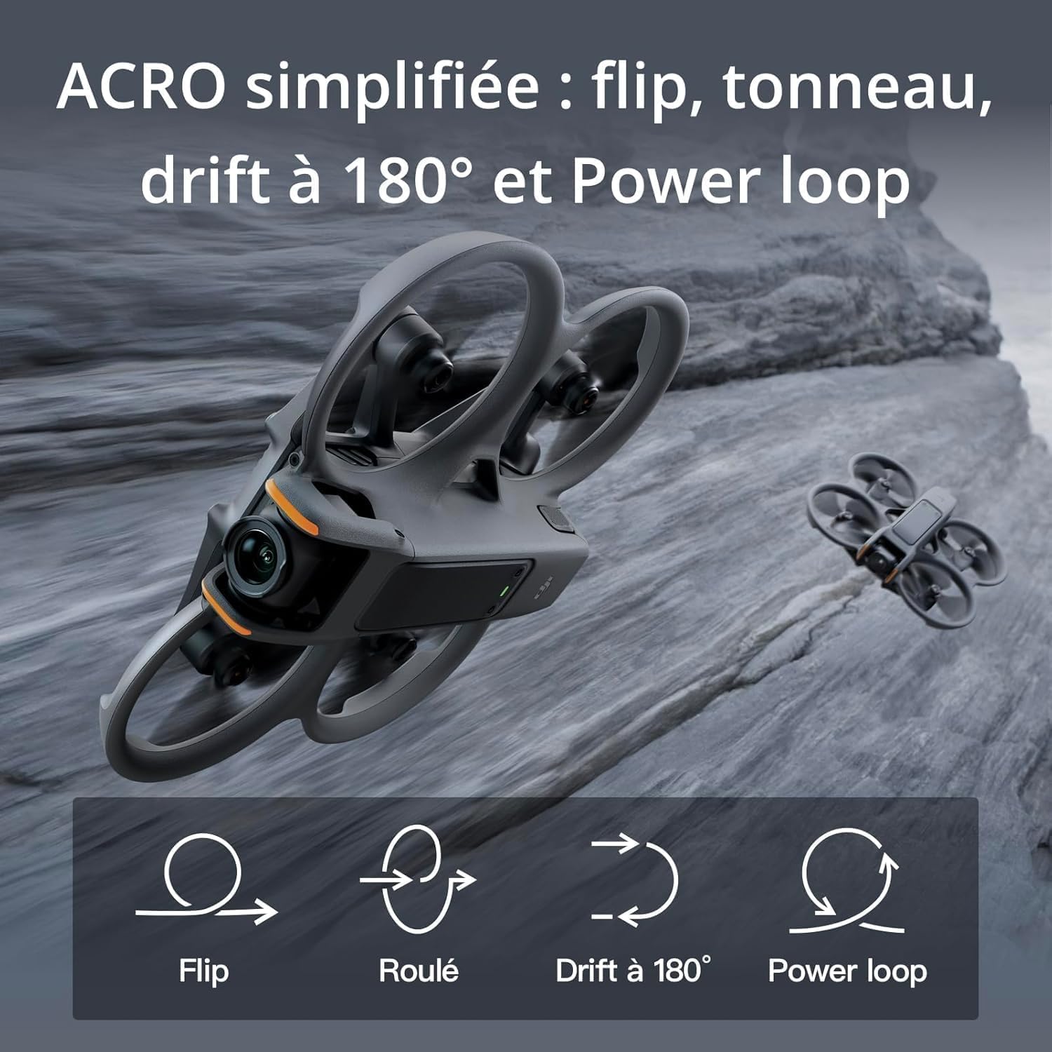 DJI Avata 2 Fly More Bundle FPV Drone 4K Caméra Acrobaties une Touche Goggles 3 RC Motion 3