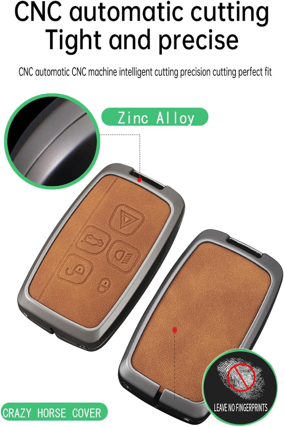 ontto Leather Key Cover with Keychain Fit for Range Rover sport Evoque Velar Smart Remote Key Holder for LR2 LR4 Freelander2 - Image 7