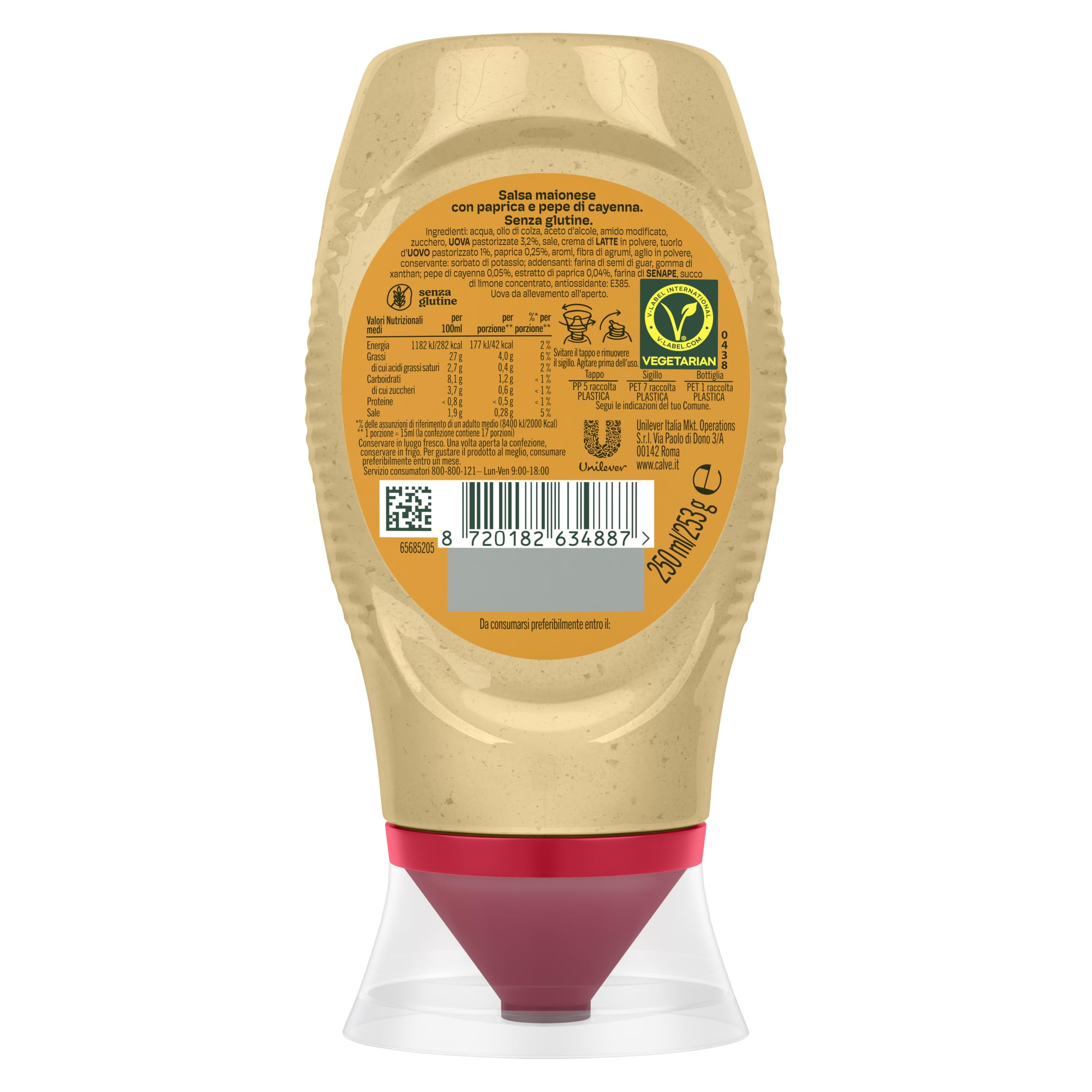 Calvé Maionese Spicy Mayo, 12 Pezzi da 250 ml, Maionese con Aggiunta di Paprica e Pepe di Cayenna, Salsa Piccante e Speziata, Ideale per Sushi, Pokè e Fritti
