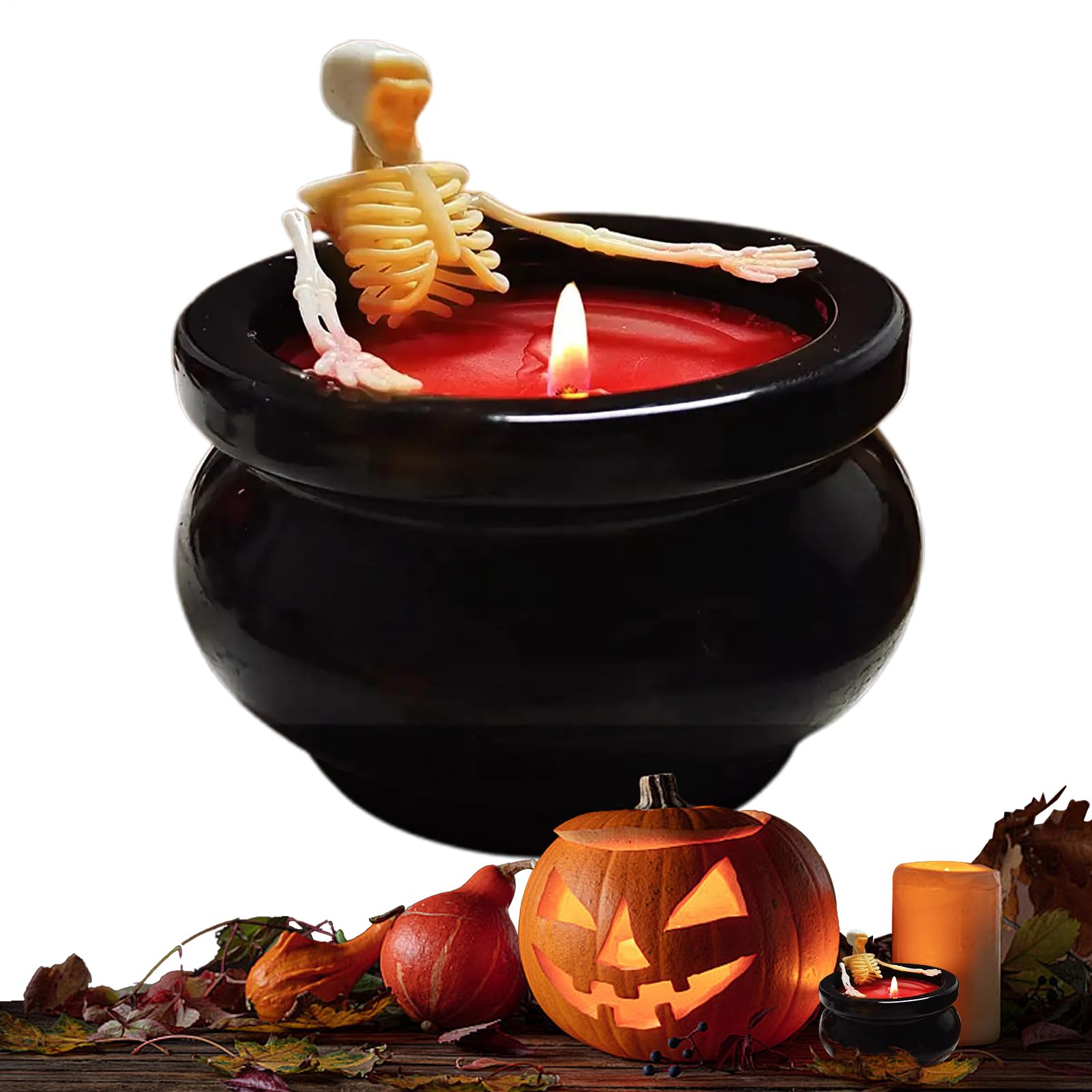 Upiorne Świece Straszne Świecące Długotrwałe Dekoracje | Halloween Dekoracje Świece Szkielet Straszne Dekoracje Do Wnętrz na Stół, Kominek, Półkę, Biurko, W Wiejskim, Dla Kobiet i