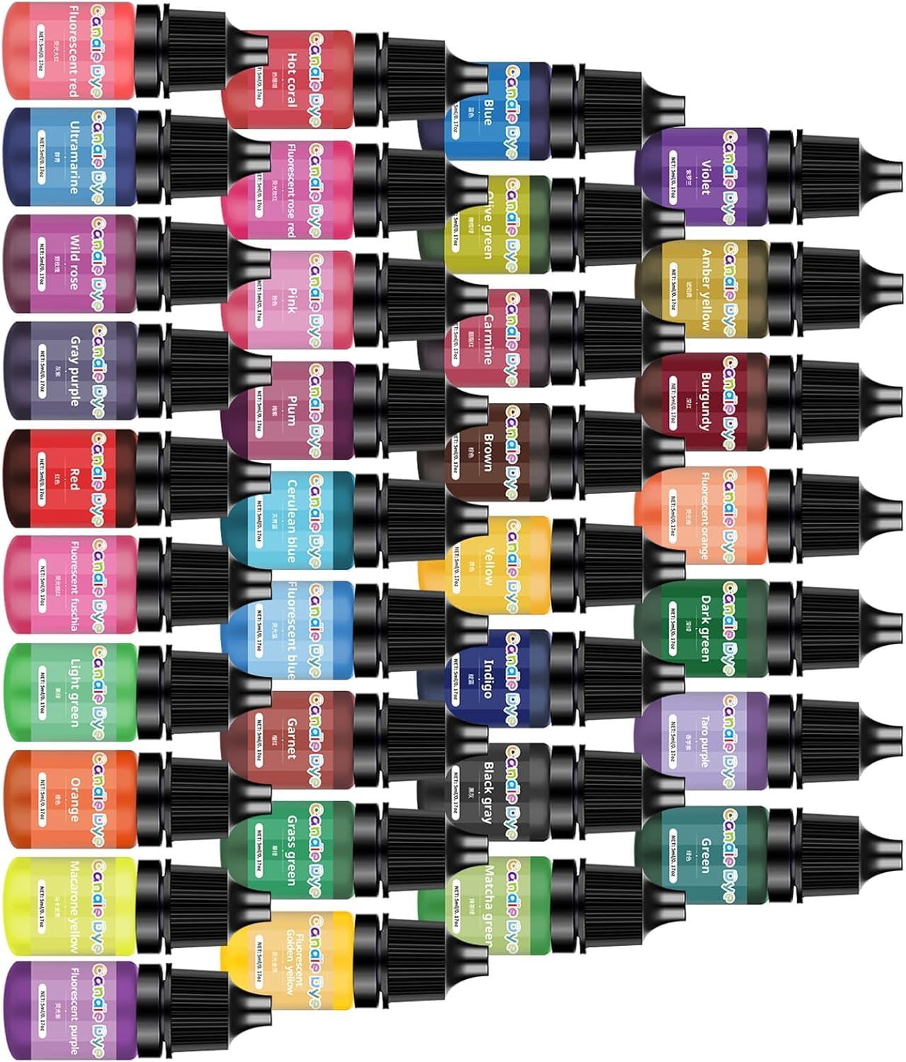 Artnery 24 Colors Liquid Candle Dyes Set, Liquid Colorant Pigment Kit for Making Colorful Candles, 10ml, as Shown in the Picture 1