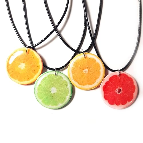 Miniatura 2 de Fruit Slice Pendant Handmade Citrus Grapefruit Orange Lemon Lime Pamelo Necklace Mini Food Girlfriend Outdoors Gift Bright Summer Necklace for Women