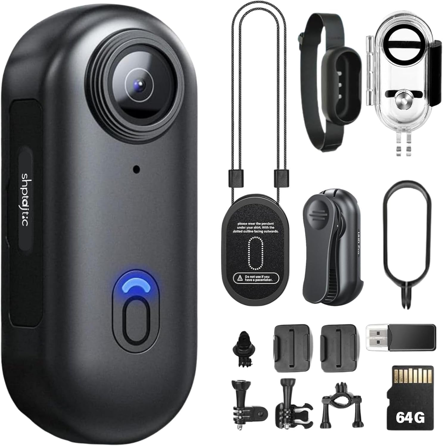 SHPTDJTIC H88 4K Body Cameras with Audio & Video Recording - Waterproof Body Camera 4K, Magnetic & 360° Clip, 120-Min Battery for Cycling, Pet Walking (4K-Pro-64G)