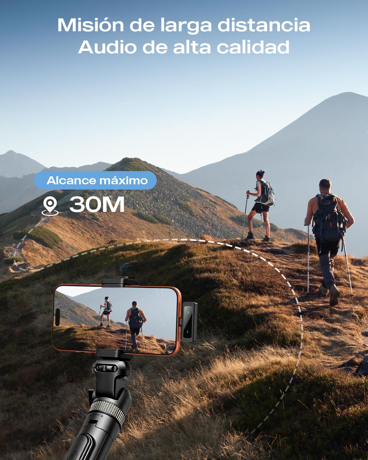 2 Pack Micrófono Inalámbrico Solapa para iPhone, iPad y Android, Micrófono de Clip con Reducción de Ruido para Grabación Vídeo, Plug & Play, Sonido Cristalino, TikTok, Youtube, Vlog