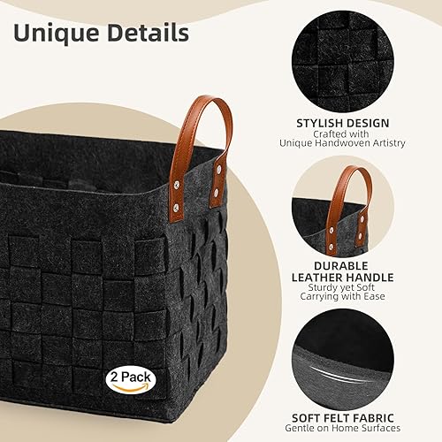 Miniatura 2 de BOLDMONKEY - Canasta para mantas, 20 x 20 x 13 pulgadas, 3XL, de fieltro, para guarderías, sala de estar, redonda, para juguetes, ropa, niños,