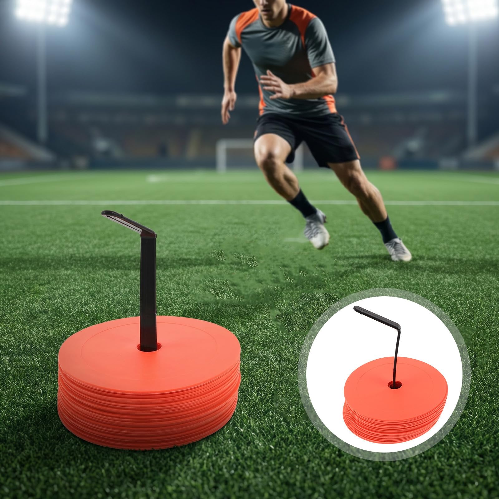 Toyvian Discos Planos de Entrenamiento de Fútbol 15cm, Antideslizantes