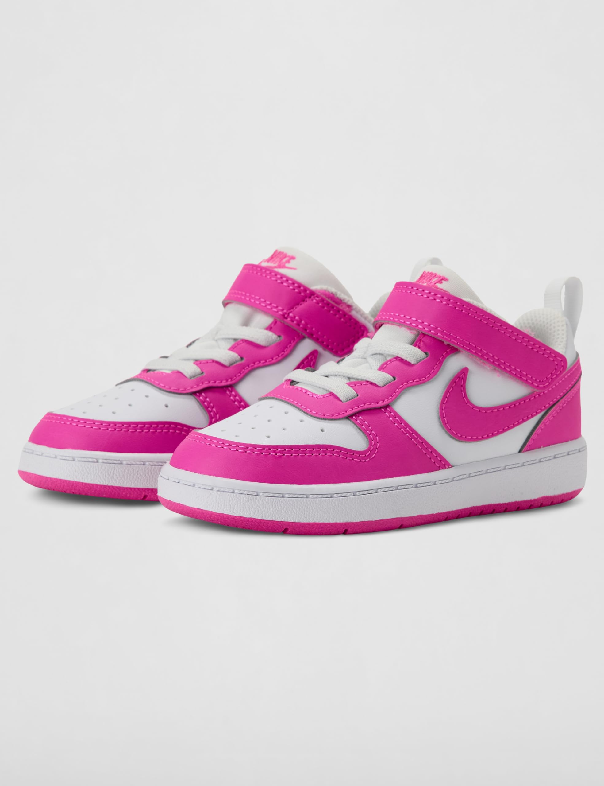 NIKE Court Borough Low Recraft Zapatillas-Bebé e Infantil, Shoes, White/Laser Fuchsia, 27 EU