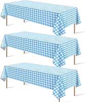 Vista 30 de Paquete de 16 manteles de plástico blanco para mesas rectangulares, manteles decorativos desechables blancos de alta calidad para fiestas, manteles