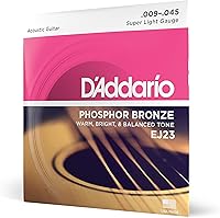 Vista 24 de D'Addario Cuerdas de Guitarra - Cuerdas de Guitarra Acústica de Bronce Fosforado - EJ16-3D - Espectro Tonal Rico y Completo - Para Guitarras de 6