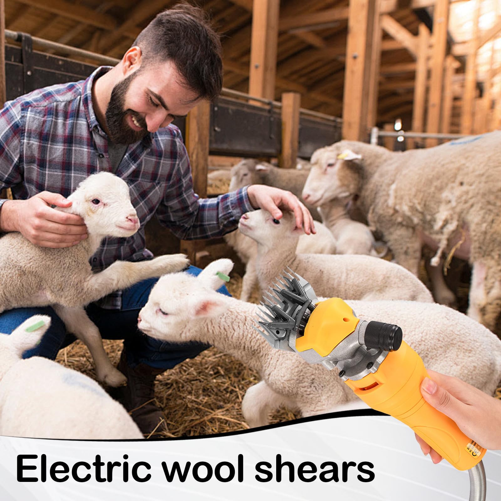 Esquiladora De Ovejas, 1000W Esquiladora Profesional De Ovejas Con Motor De Alta Potencia Y Cable De AlimentacióN 5m Esquiladora EléCtrica De Ovejas 13 Dientes 2400 Rpm Para Ovejas Cabras Y Alpacas