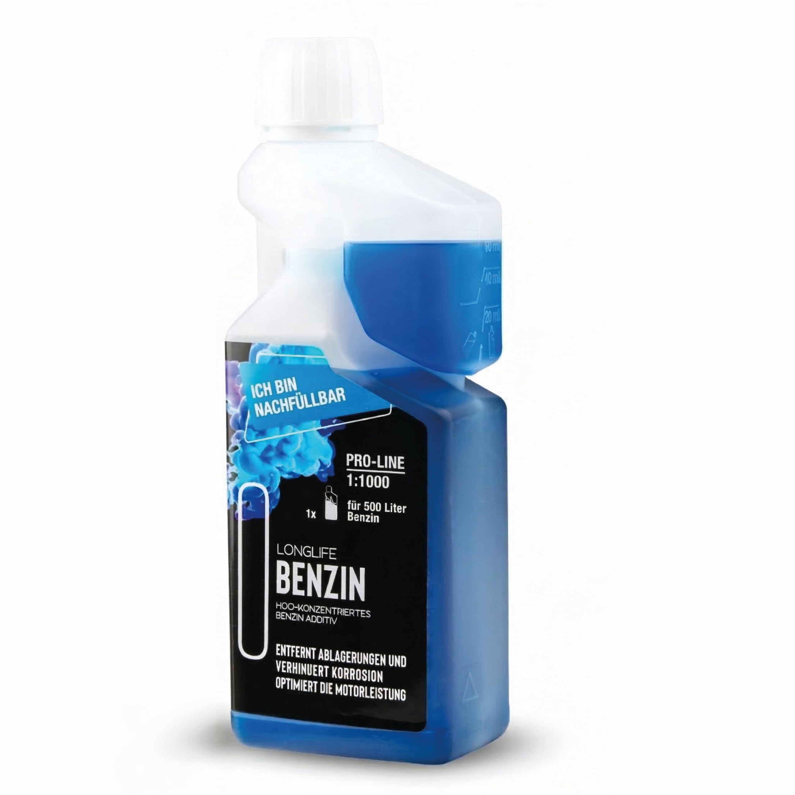 LIFETIME Longlife Benzin Additiv Pro-Line | Motorreiniger Benzin & Korrosionsschutz | 1x Flasche reicht für 500l Benzin | Erweiterte Schutzformel, Optimale Leistung & weniger Verbrauch - 500ml