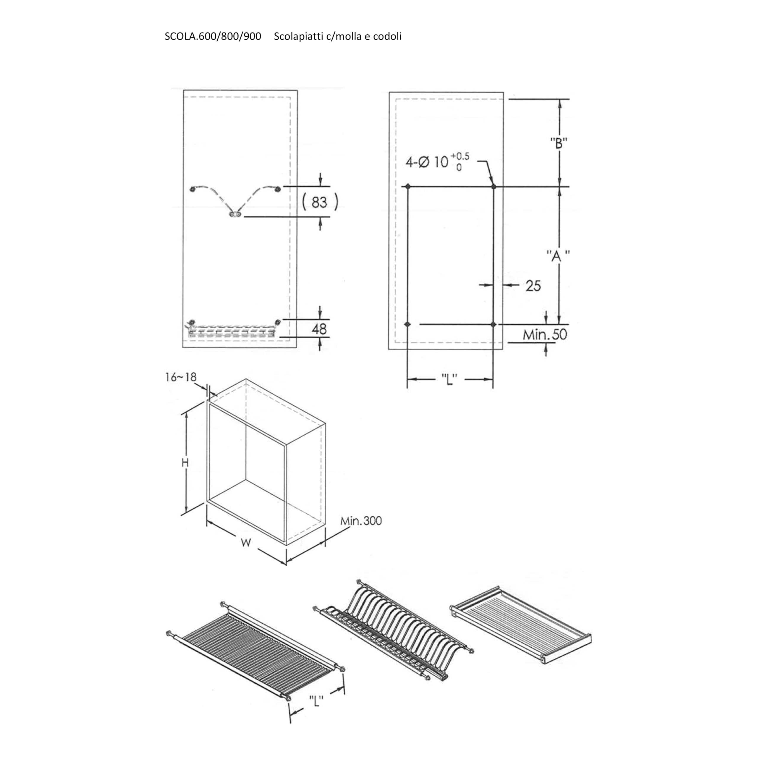 MAKA Scolapiatti da Incasso per Pensile 56 cm in Acciaio Inox a 2 Livelli, Portapiatti Verticale e Ripiano Bicchieri Tazze con Vaschetta Raccogligocce Estraibile, Scolapiatti da Mobile Cucina