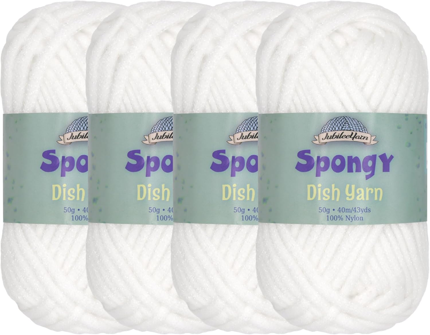 JubileeYarn Spongy Dish Yarn - 50g/Skein Chunky Nylon Dishcloth - Variety Pack - 12 Skeins