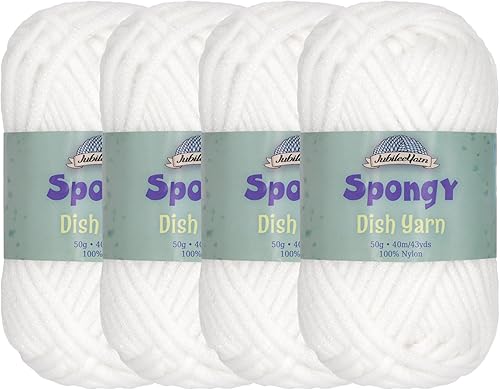 Miniatura 8 de JubileeYarn - Ovillo de lana esponjoso, paño de cocina de nailon peinado, 1.76 ozmadeja, algas marinas, 4 madejas