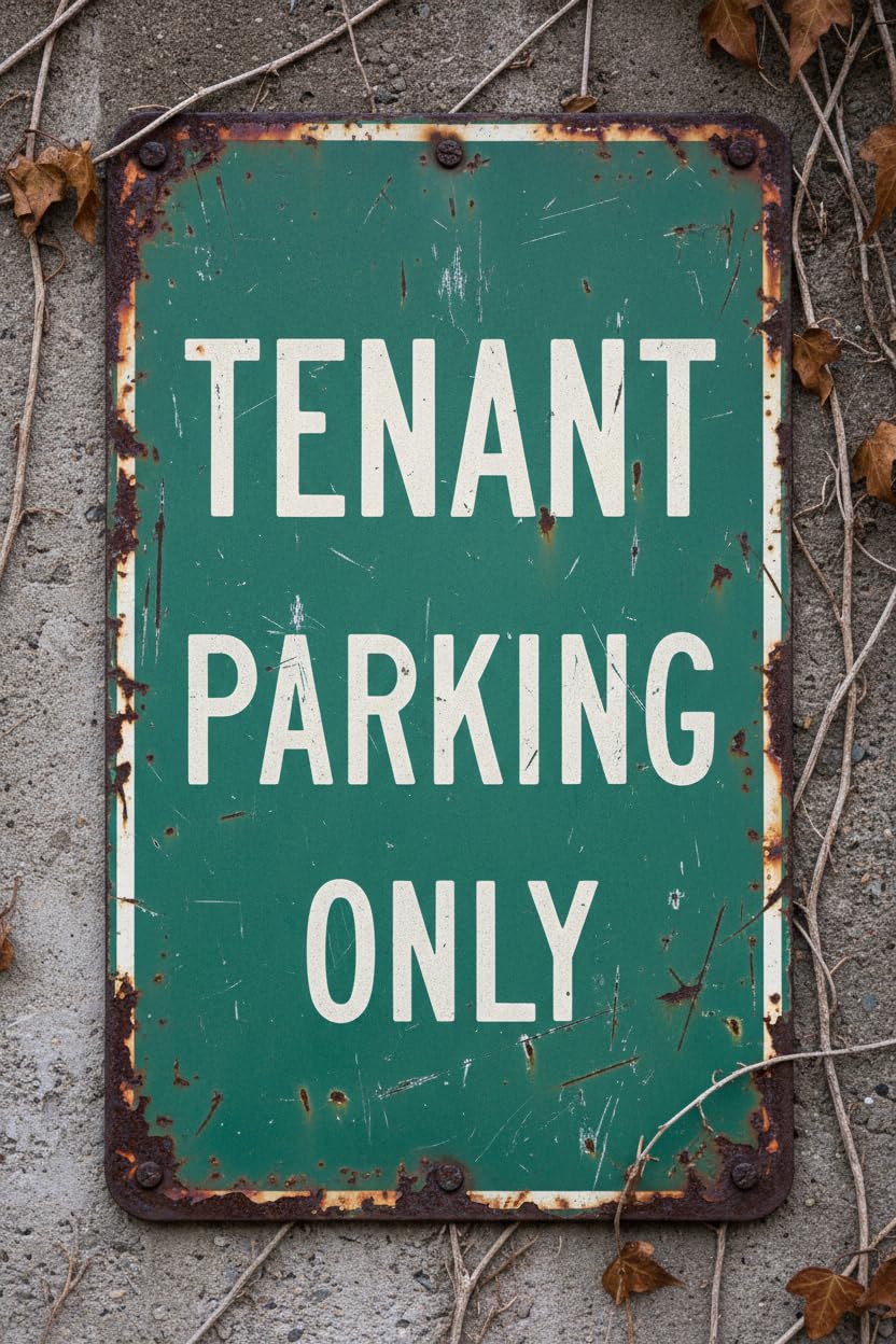 Wall Decor Tenant Parking Only (ii) Metal Sign 8 X 12 Inches Clear Signage For S, Fences Vintage Signs Aluminum Plates Printed