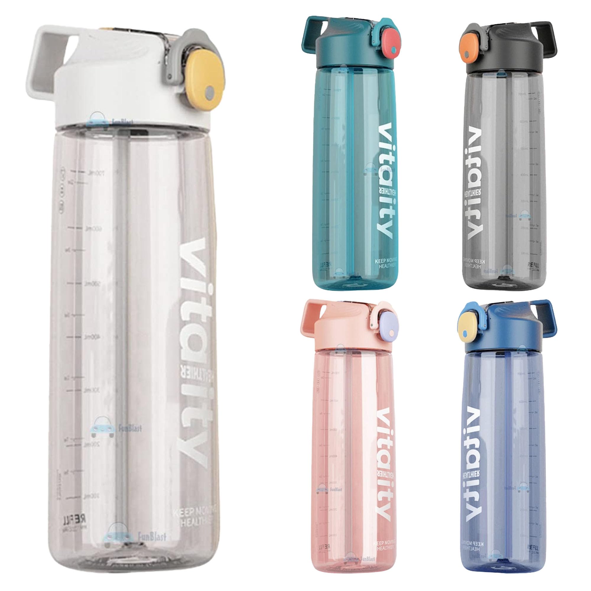 Bouteille d'eau de sport Tritan 760ml gourde incassable et sans BPA FunBlast