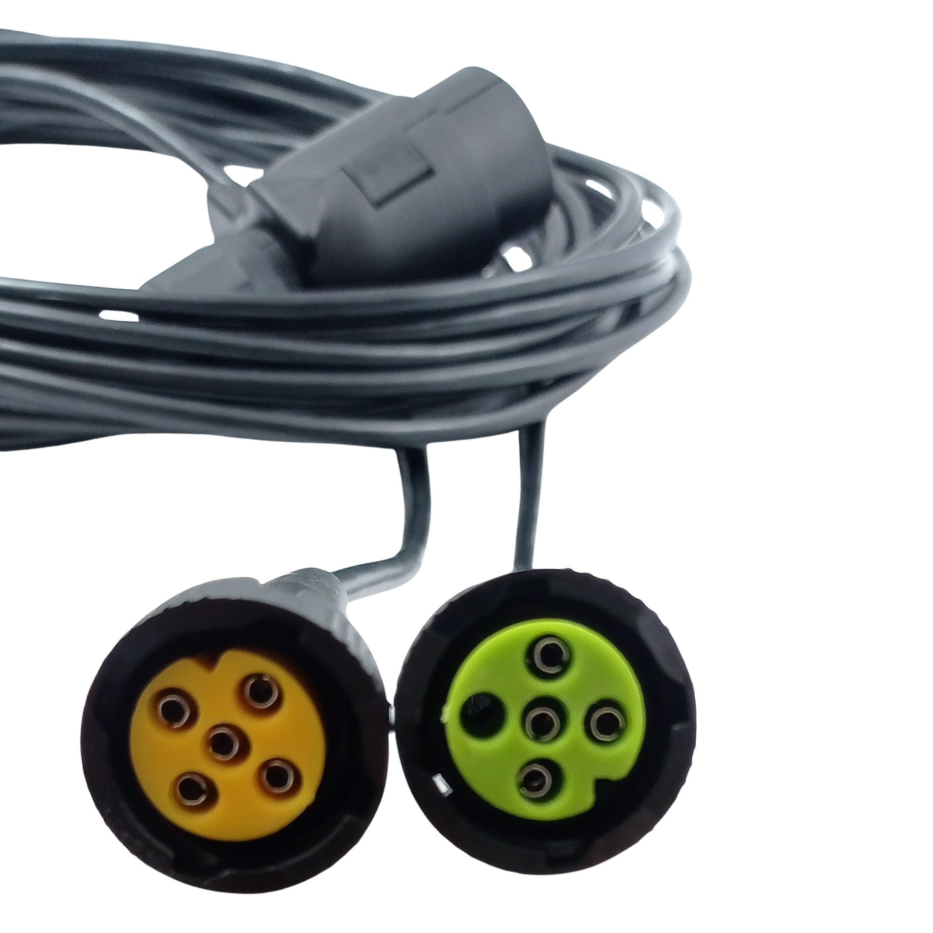 Generisch Câble de remorque, 7 broches, 3,5 m, avec connexion à baïonnette, jeu de câbles, pré-câblé, pour remorque, camion, voiture, noir