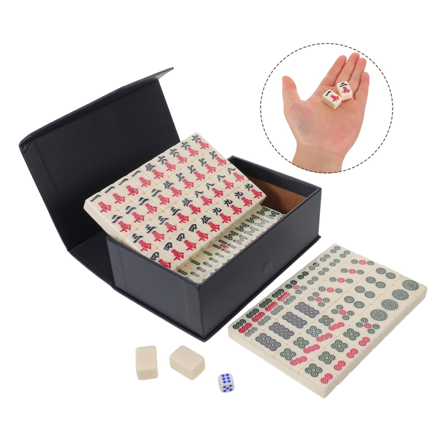 TOYANDONA Jeu de Mahjong Chinois Mini Set de Tuiles de Mahjong Portable pour Seniors Débutants Facile à Transporter Ranger