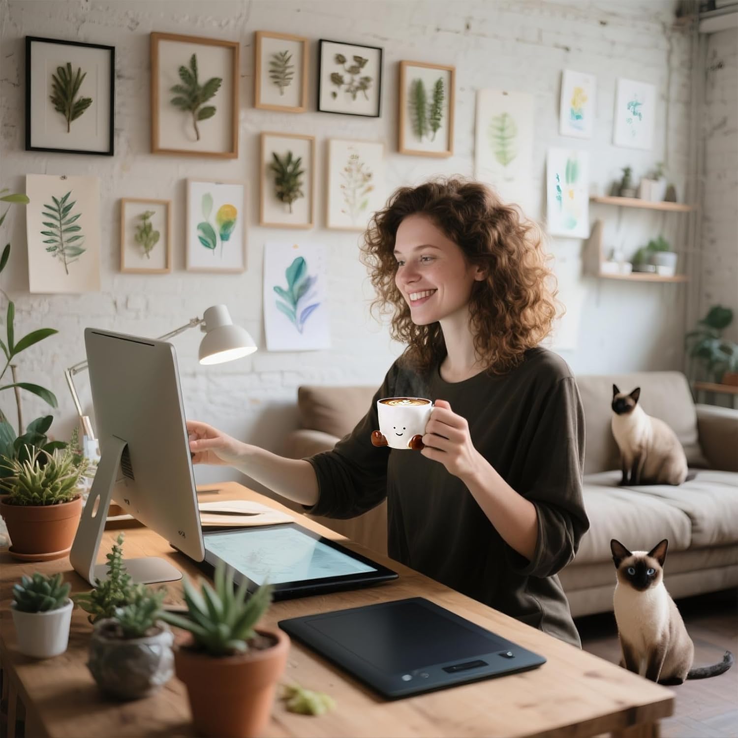 Cute Coffee Mug for Women, Ceramic Funny Coffee Cup - 12 oz Novelty Unique Teacup with Handle - Artistic Coffee Mug for Family, Friends, Coworkers - Image 6