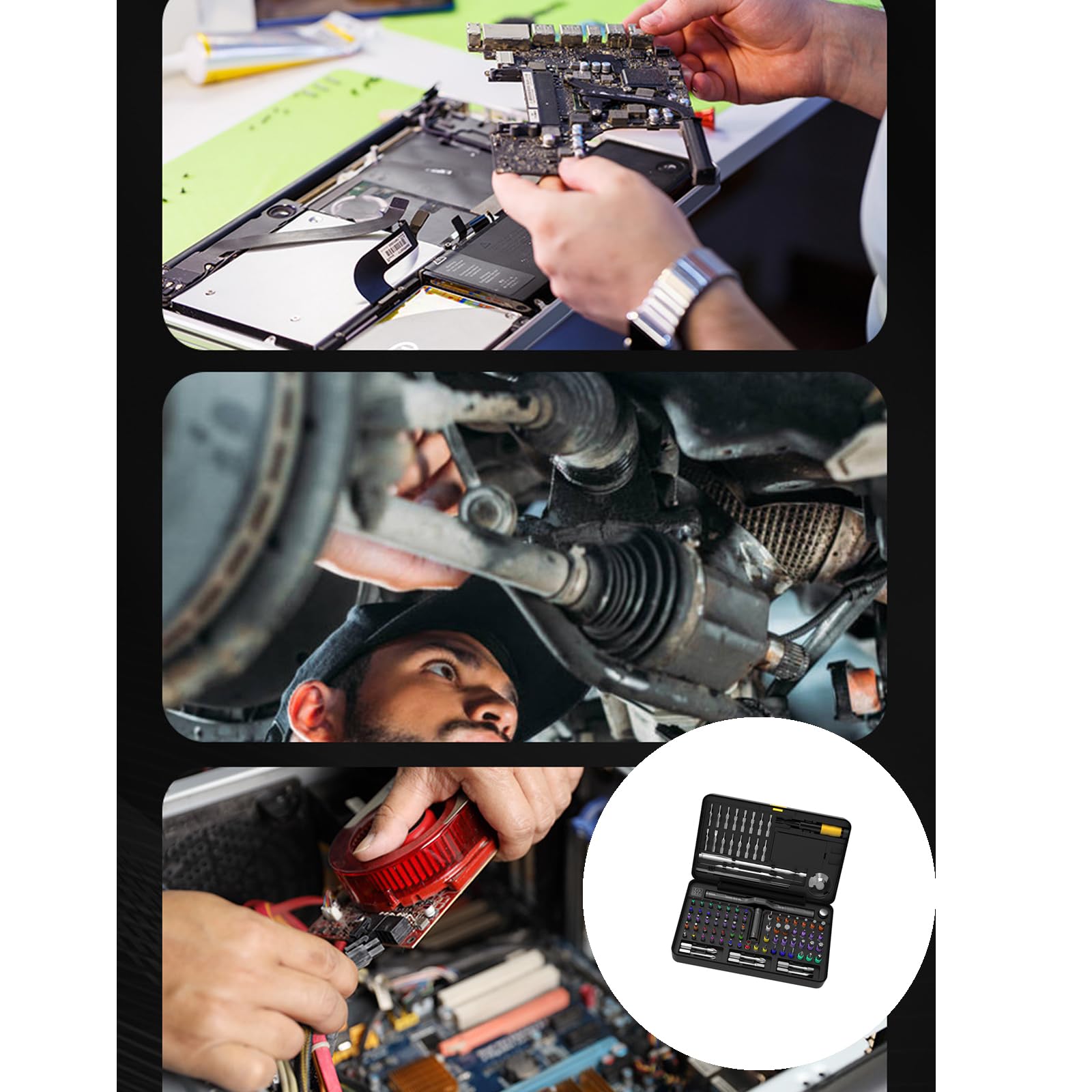 Kompaktes Schraubendreher Set, magnetische Bit Auswahl
