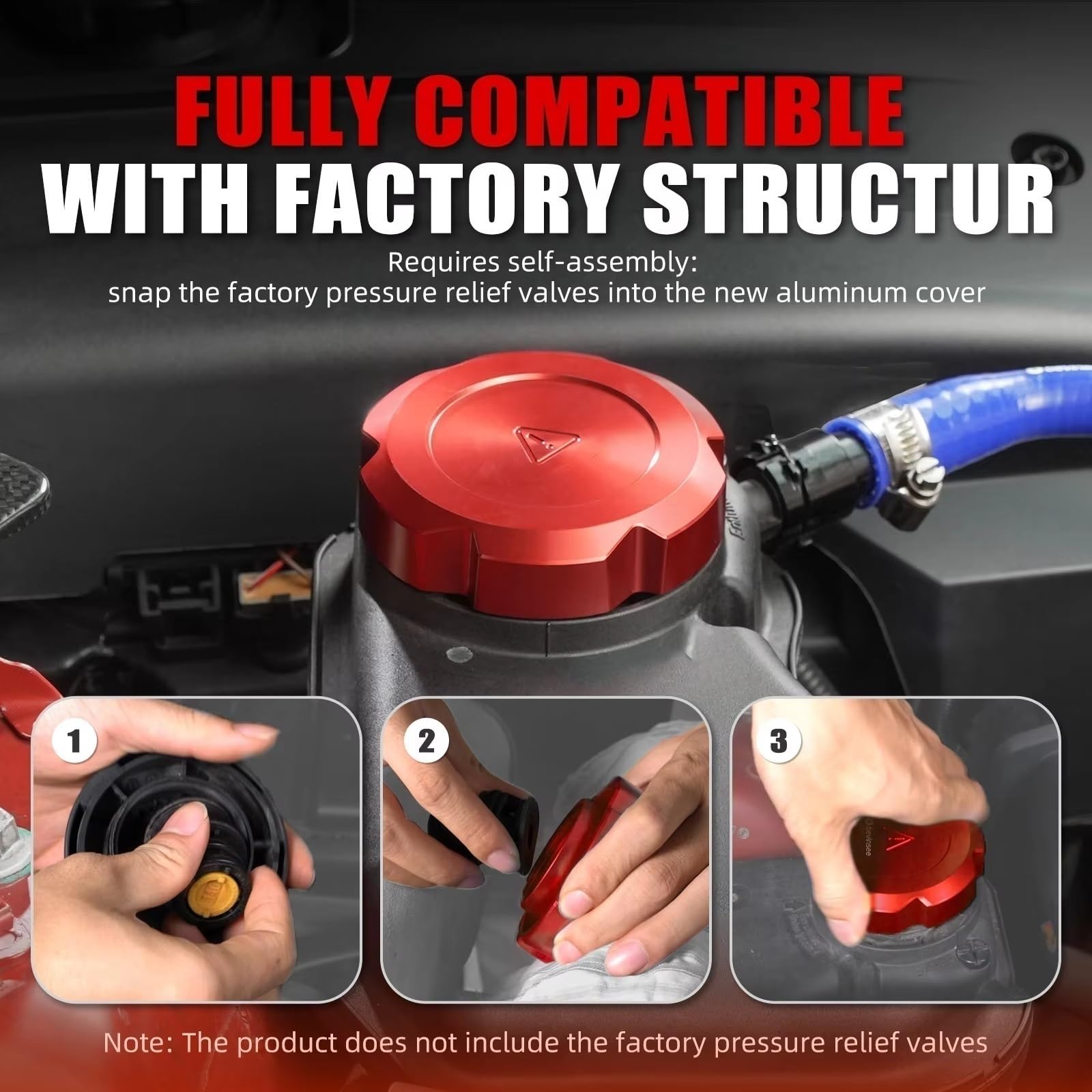 Valvole di espansione Compatibile Con BMW Z4 E89 2008-2016 | Tappo Serbatoio Liquido Refrigerante Radiatore Auto 17117521071(Red)