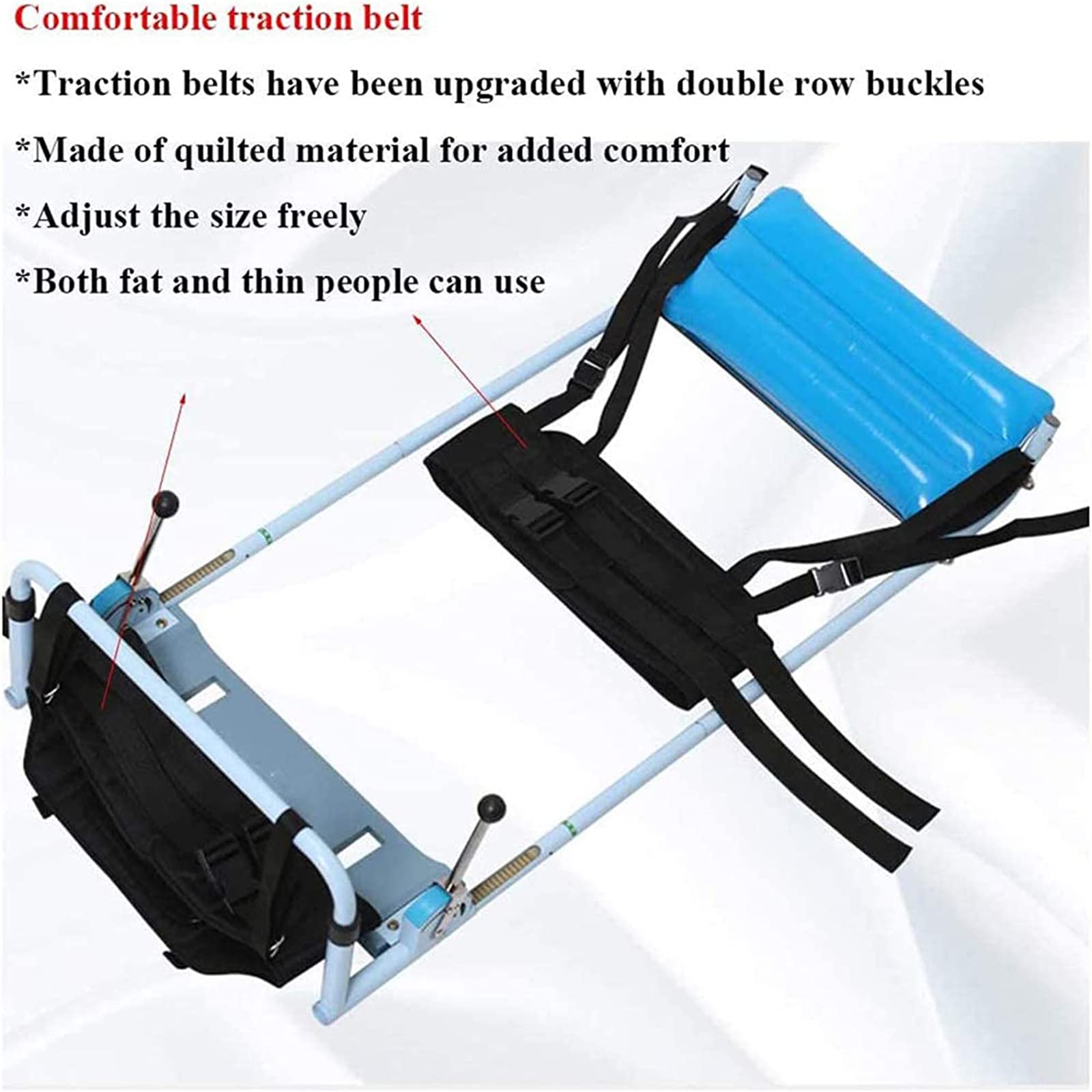 Máquina de Tracción Lumbar Portátil Ajustable, Cama de Tracción Lumbar Cervical, Camilla de Columna Cervical Casera, Fácil de Usar, Alivia el Dolor Lumbar y La Hernia de Disco Lumbar
