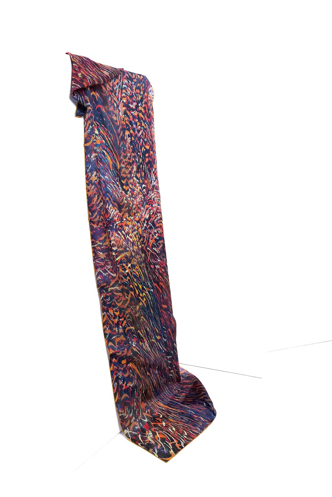 Herrenschal, Bonfire gedruckt Seidenschal, Business Casual Herrenbekleidung, durchdachtes Geschenk für ihn