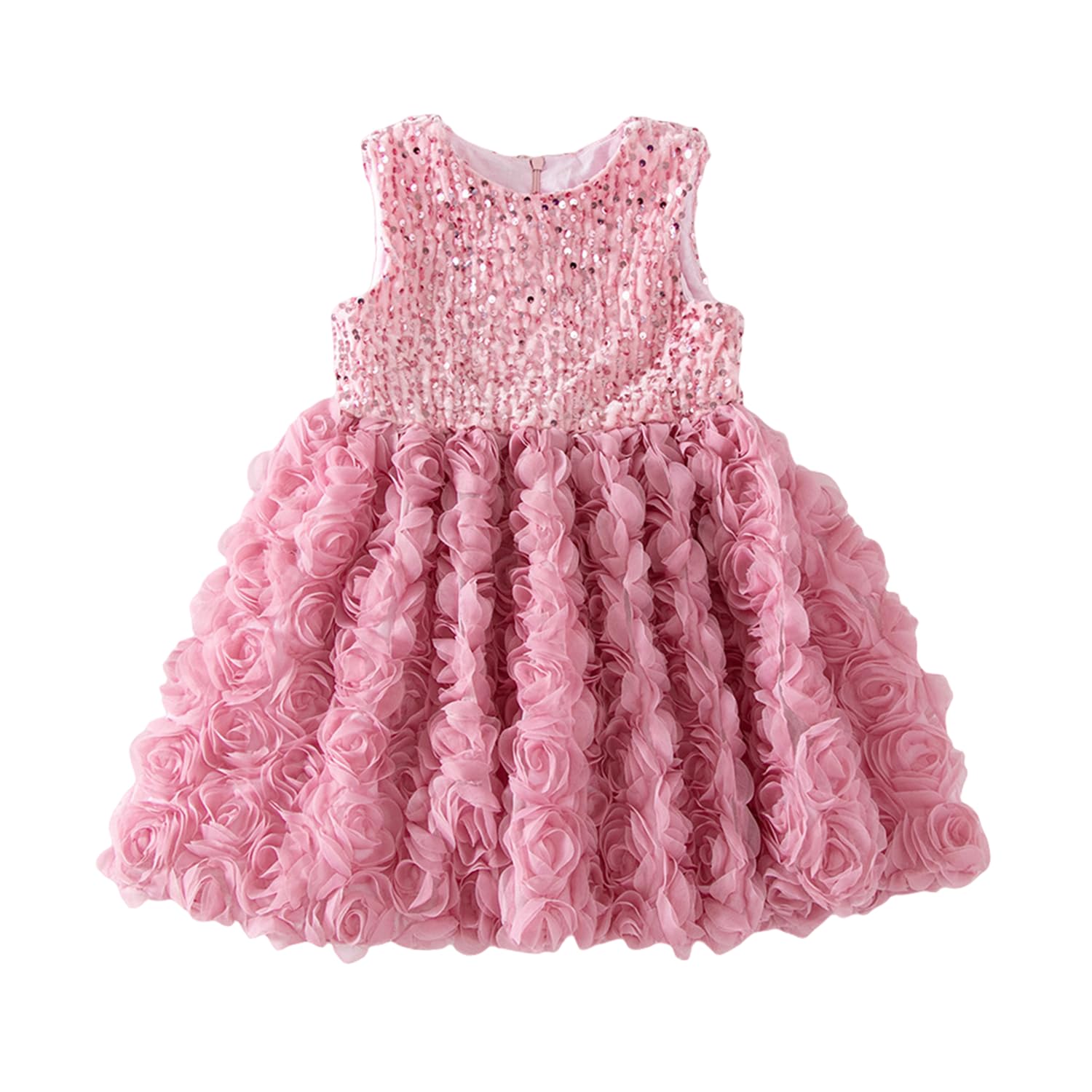 Kinder Baby Mädchen Prinzessin Partykleid ärmellos Pailletten Tank Blumen Tüllkleid Geburtstagspartykleid