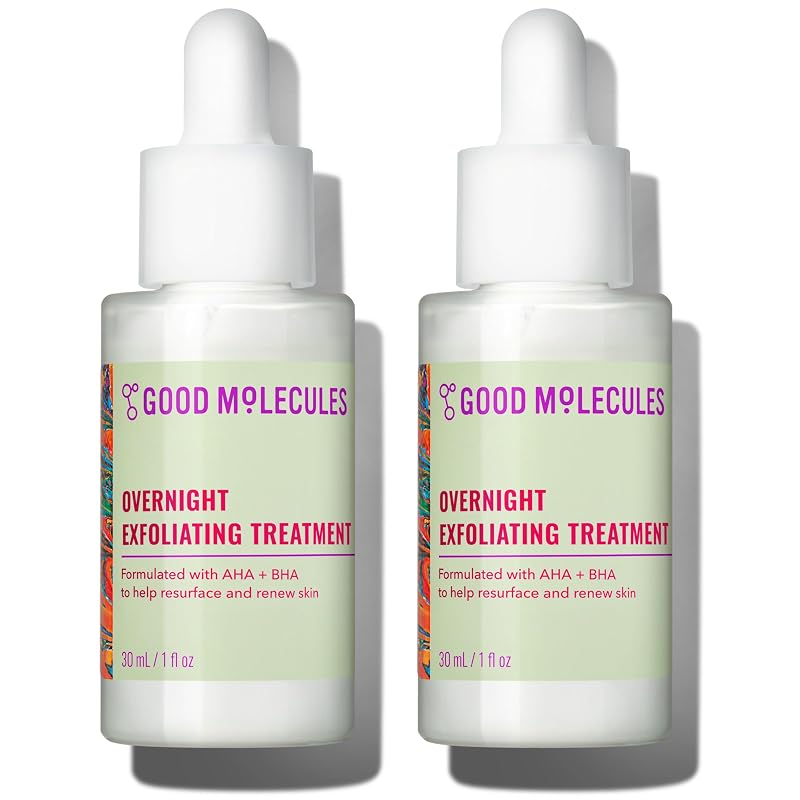 Esfoliante facial noturno Good Molecules com AHA e BHA, pacote com 2