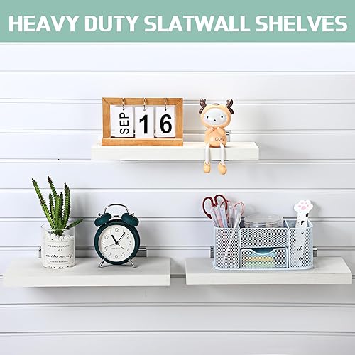 Miniatura 4 de Landical Paquete de 4 estantes de madera de pared de tablones, 16.1 pulgadas de profundidad x 6.7 pulgadas de ancho x 1.1 pulgadas de alto, estantes