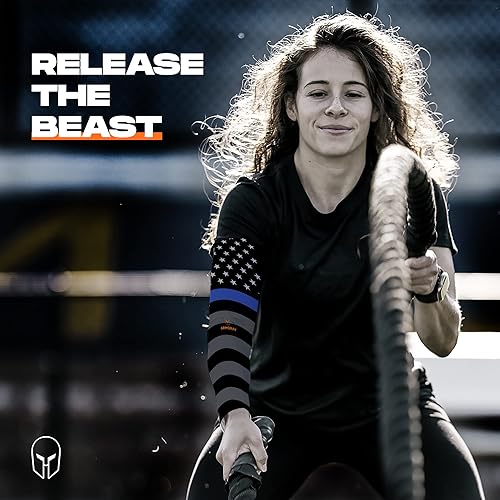 Miniatura 6 de ARMORAY Mangas de brazo para hombres y mujeres, protección solar UV, cubierta de tatuajes, manga deportiva para golf, correr, fútbol